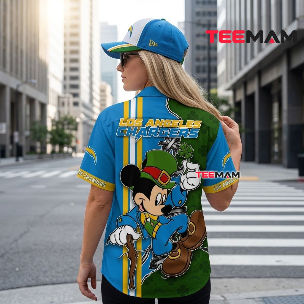 Los Angeles Chargers Hawaiian Shirt St Patrick Day Version 3 Los Angeles Chargers Hawaiian Shirt St Patrick Day Version 3