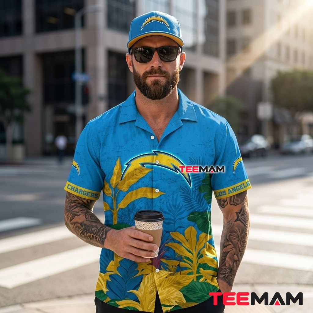Los Angeles Chargers Tropical Shirt Jungle Foliage Back Los Angeles Chargers Tropical Shirt Jungle Foliage Back