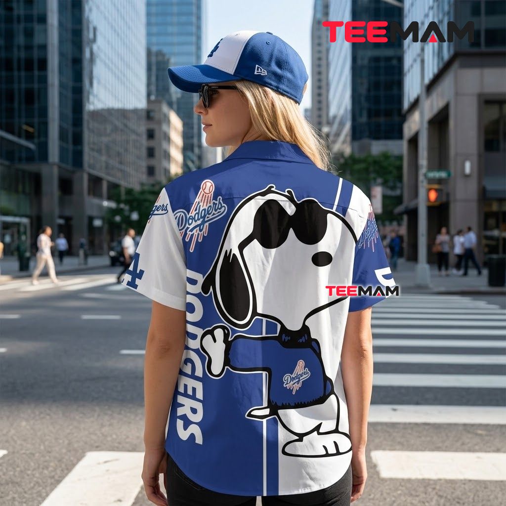 Los Angeles Dodgers Button Up Shirt Snoopy Sunglasses Version 3 Los Angeles Dodgers Button Up Shirt Snoopy Sunglasses Version 3