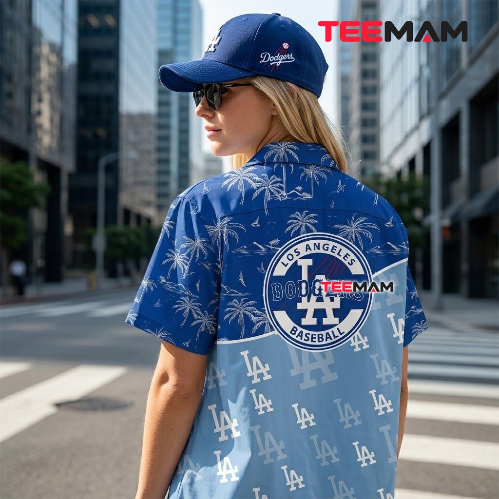 Los Angeles Dodgers Hawaiian Shirt Palm Tree Split Version 3 Los Angeles Dodgers Hawaiian Shirt Palm Tree Split Version 3