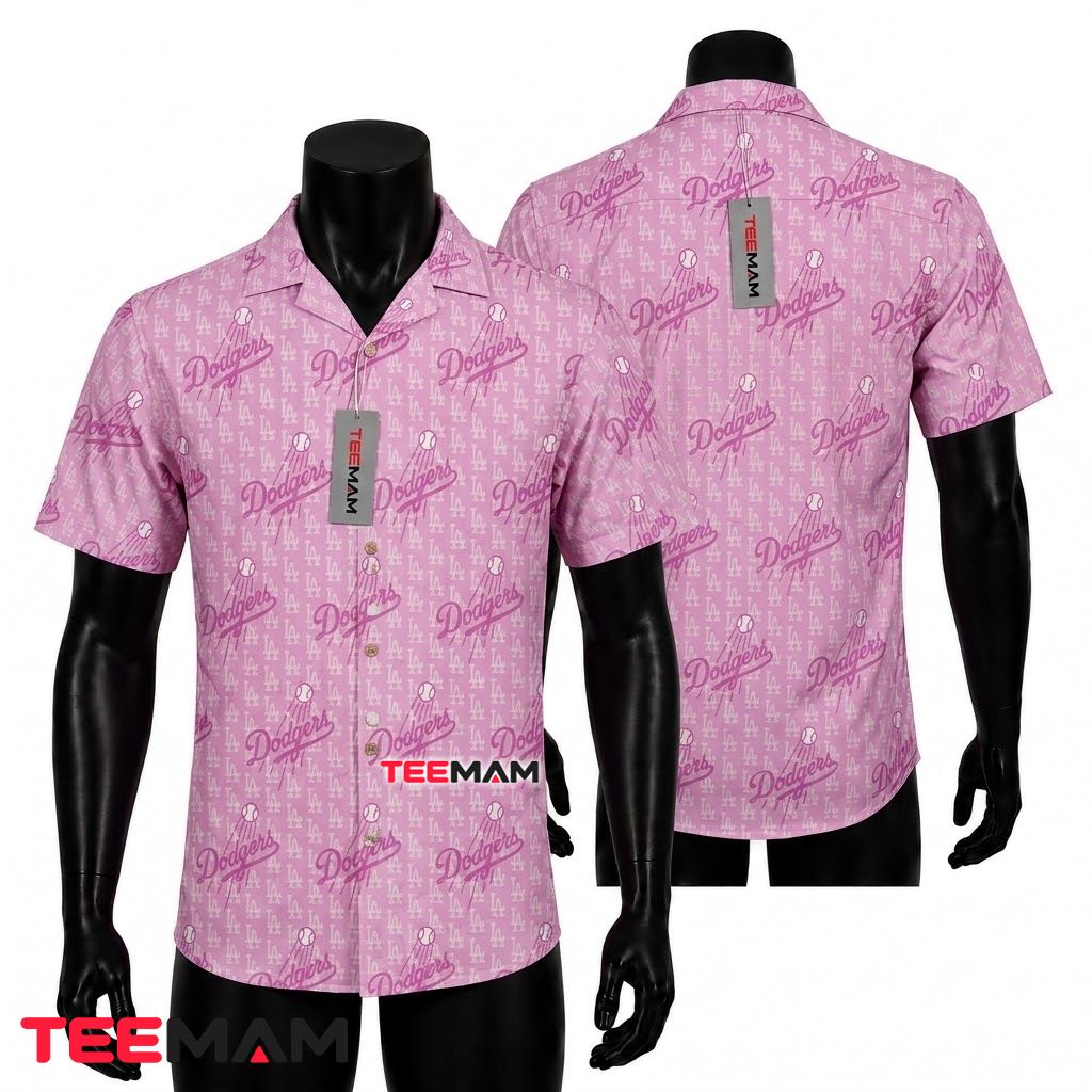 Los Angeles Dodgers Hawaiian Shirt Patchwork Logo Los Angeles Dodgers Hawaiian Shirt Patchwork Logo