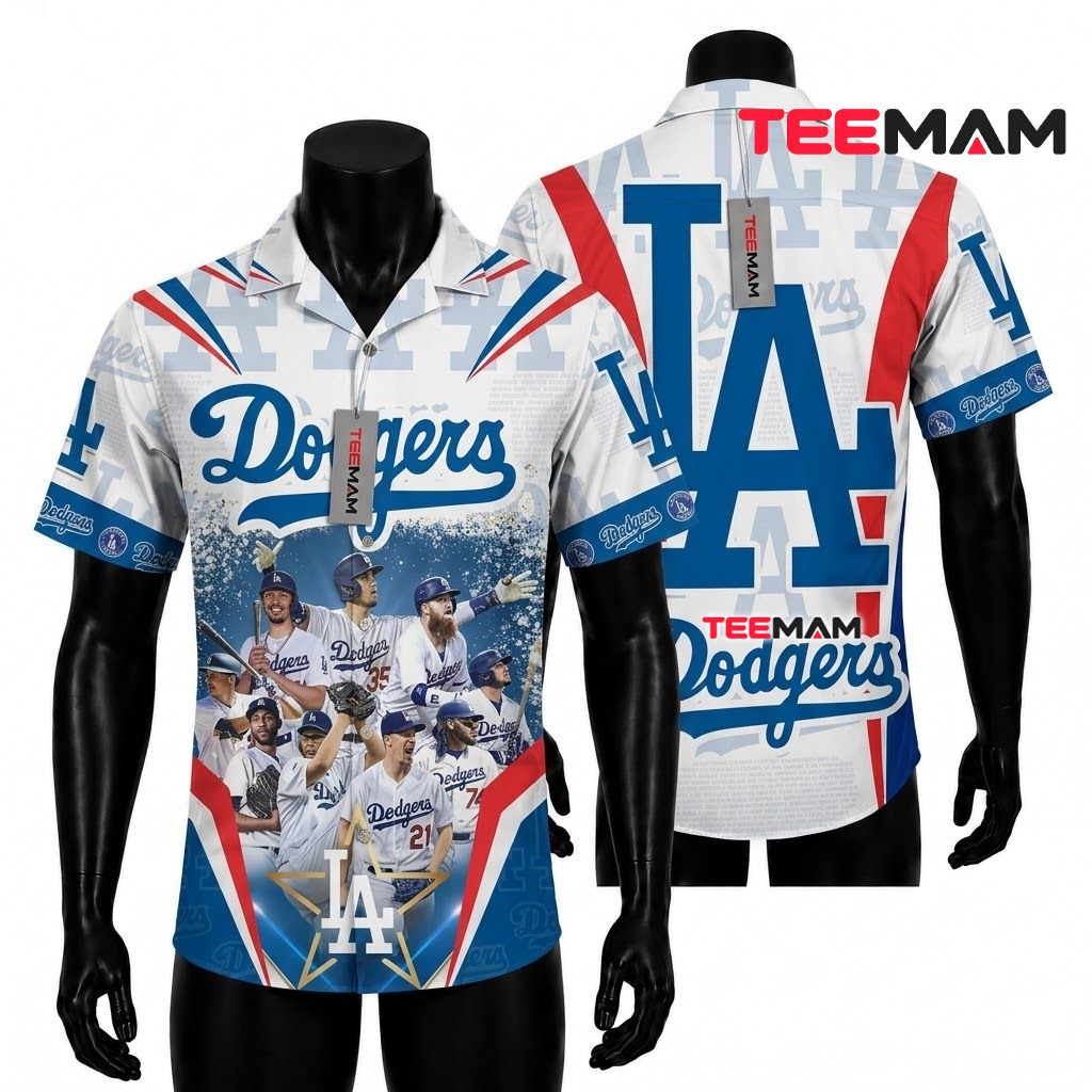Los Angeles Dodgers Hawaiian Shirt Team Celebration Front