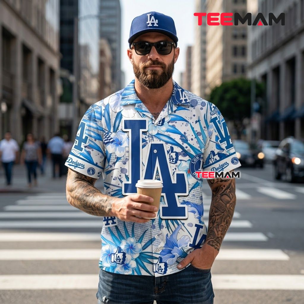 Los Angeles Dodgers Tropical Shirt Big Logo Back Los Angeles Dodgers Tropical Shirt Big Logo Back