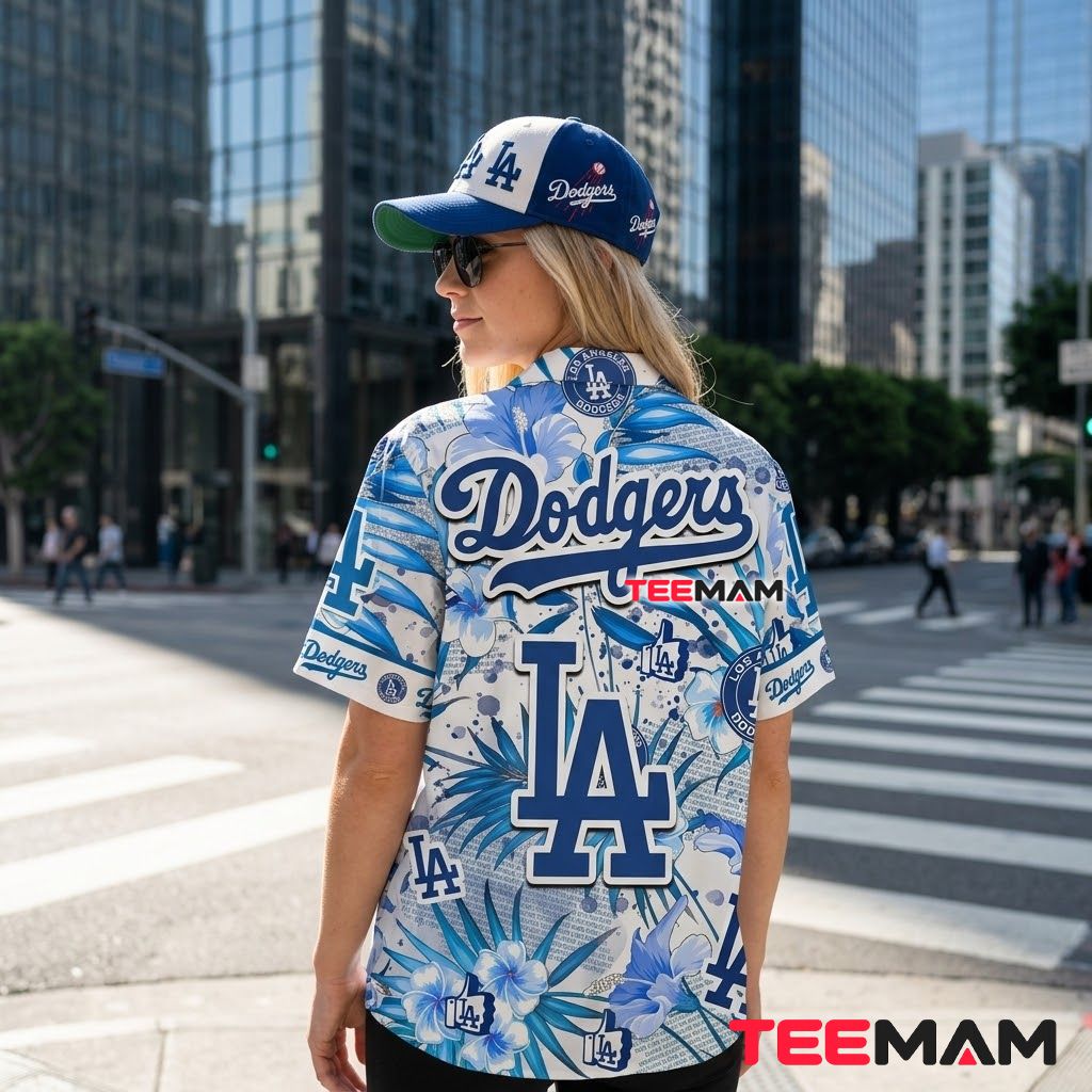 Los Angeles Dodgers Tropical Shirt Big Logo Version 3 Los Angeles Dodgers Tropical Shirt Big Logo Version 3