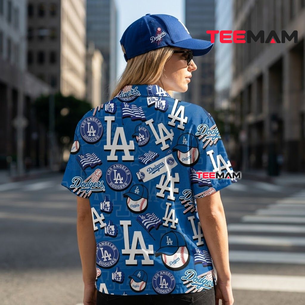 Los Angeles Dodgers Tropical Shirt Logo Cap Flag Version 3 Los Angeles Dodgers Tropical Shirt Logo Cap Flag Version 3