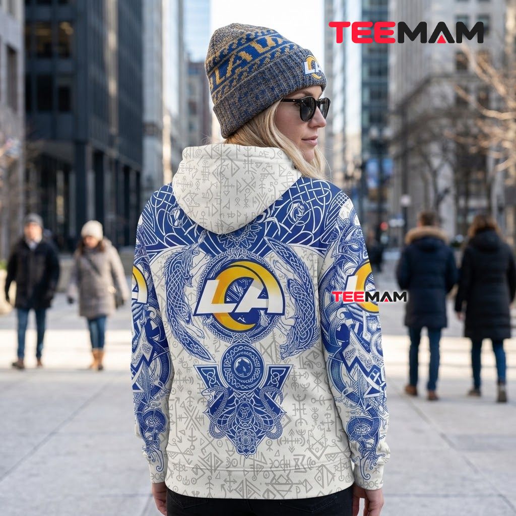 Los Angeles Rams 3D Hoodie Viking Wolf Norse Rune Version 3 Los Angeles Rams 3D Hoodie Viking Wolf Norse Rune Version 3