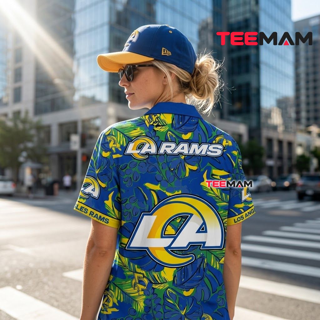 Los Angeles Rams Aloha Shirt Bold Tropical Version 3 Los Angeles Rams Aloha Shirt Bold Tropical Version 3