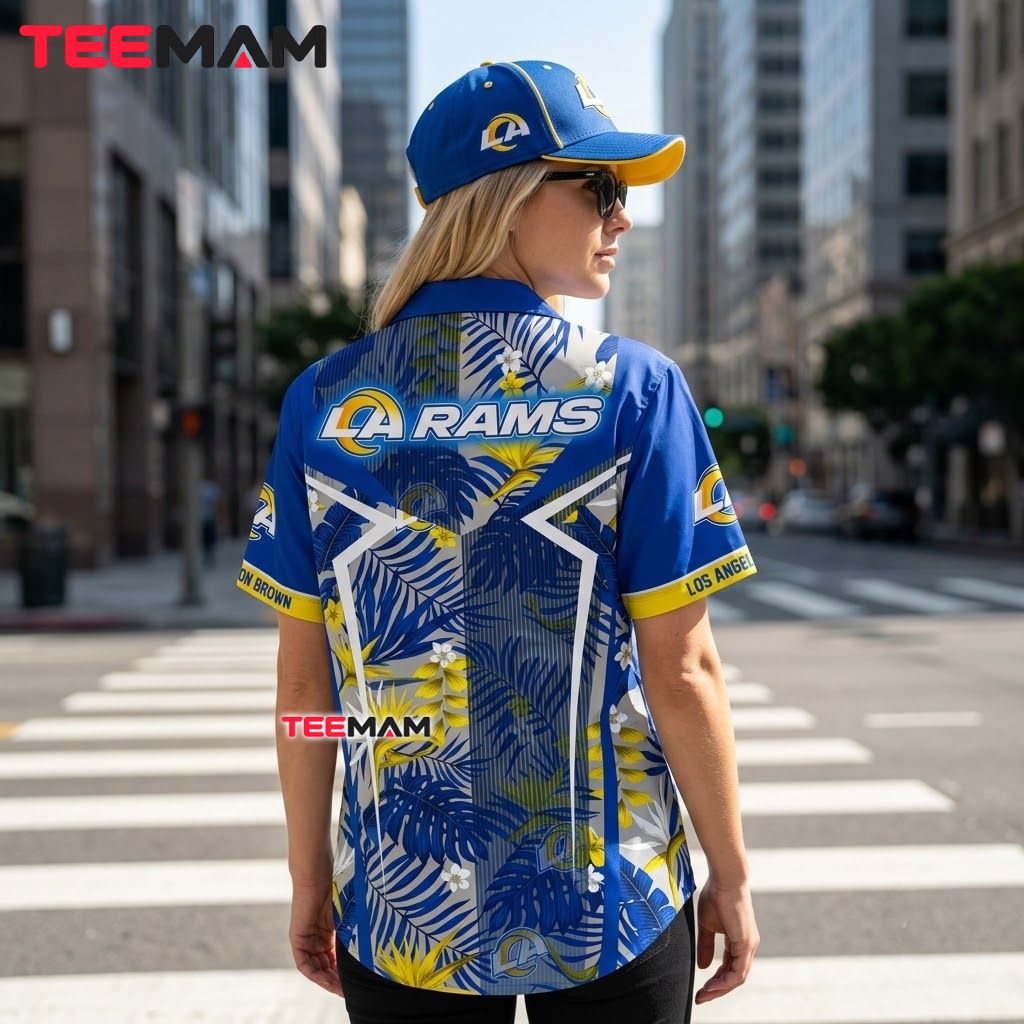 Los Angeles Rams Aloha Shirt Tropical Leaf Version 3 Los Angeles Rams Aloha Shirt Tropical Leaf Version 3