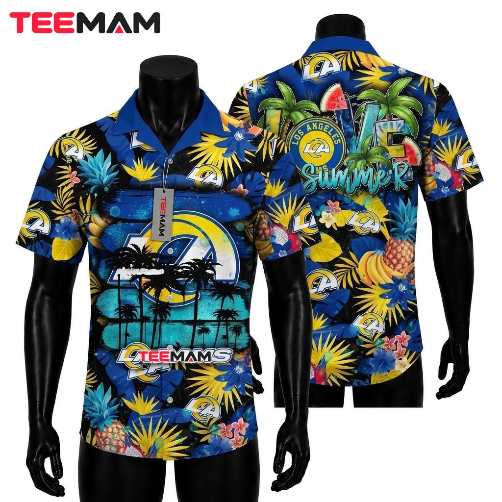 Los Angeles Rams Button Up Shirt Love Summer Front