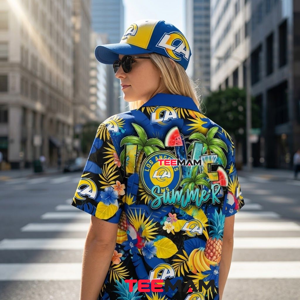 Los Angeles Rams Button Up Shirt Love Summer Version 3 Los Angeles Rams Button Up Shirt Love Summer Version 3