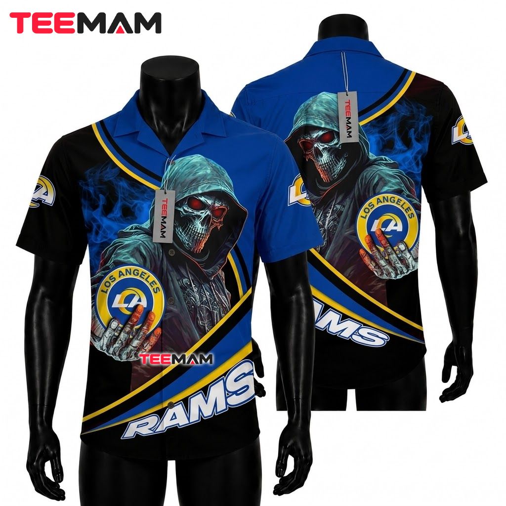 Los Angeles Rams Hawaiian Shirt Grim Reaper Front