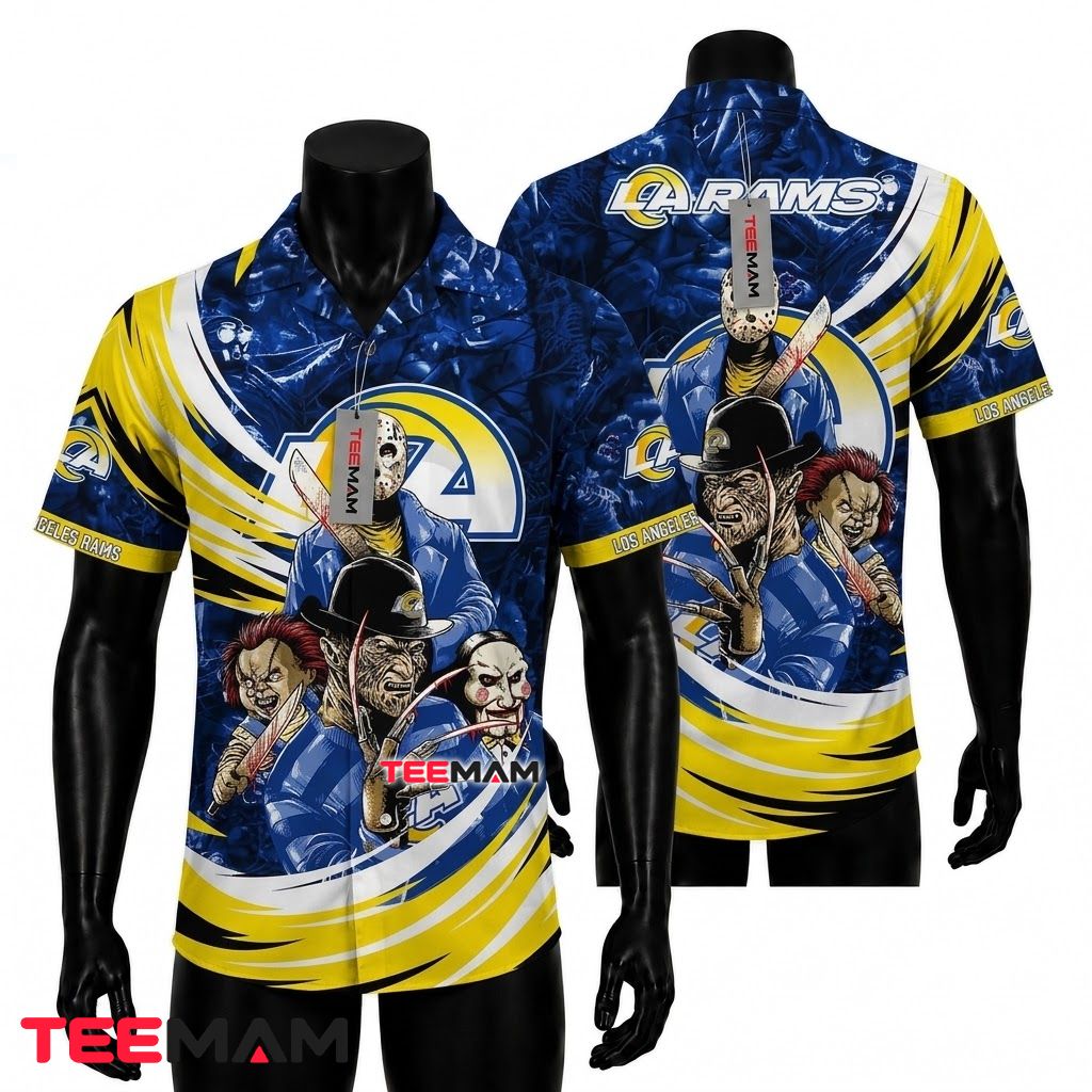 Los Angeles Rams Hawaiian Shirt Horror Characters Front