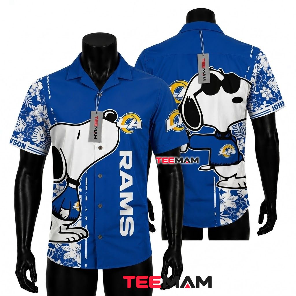 Los Angeles Rams Hawaiian Shirt Peanuts Snoopy Front