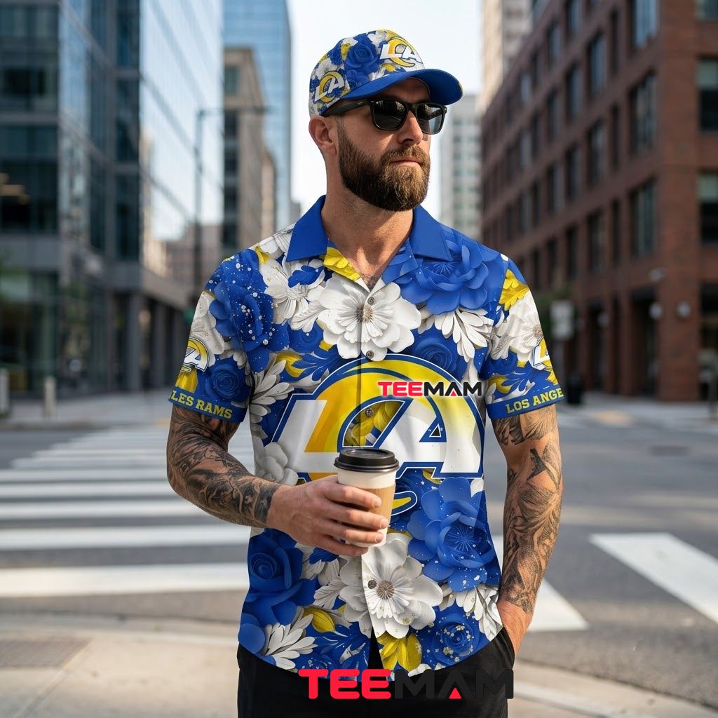 Los Angeles Rams Hawaiian Shirt Rose Garden Back Los Angeles Rams Hawaiian Shirt Rose Garden Back