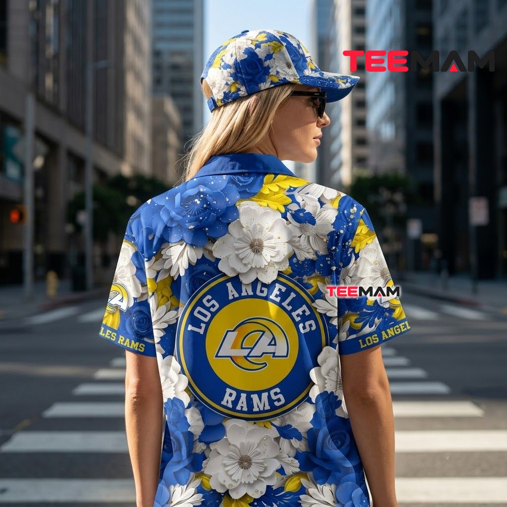 Los Angeles Rams Hawaiian Shirt Rose Garden Version 3 Los Angeles Rams Hawaiian Shirt Rose Garden Version 3