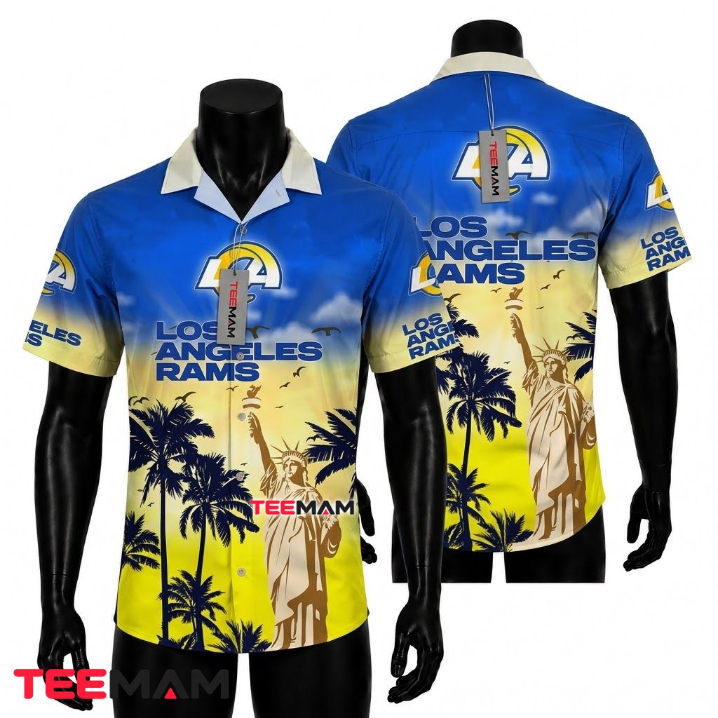 Los Angeles Rams Hawaiian Shirt Statue Of Liberty Front