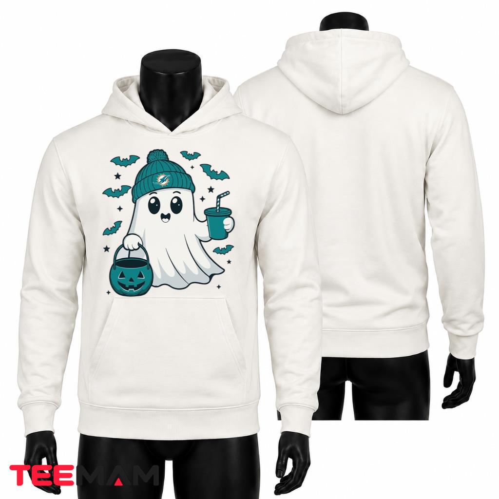 Miami Dolphins Halloween Hoodie Cute Ghost Pumpkin Miami Dolphins Halloween Hoodie Cute Ghost Pumpkin