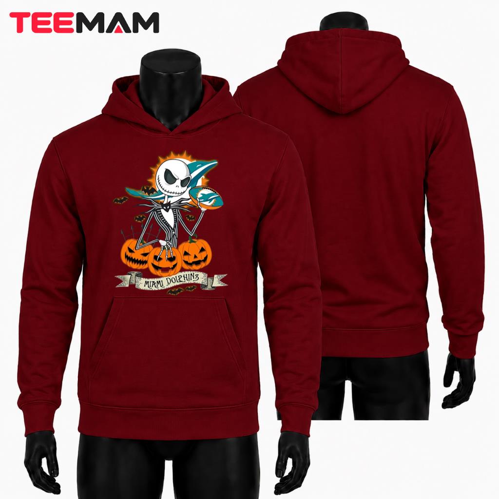 Miami Dolphins Halloween Hoodie Jack Skellington Pumpkin Miami Dolphins Halloween Hoodie Jack Skellington Pumpkin