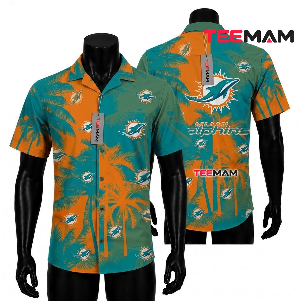 Miami Dolphins Hawaiian Shirt Coconut Split Front