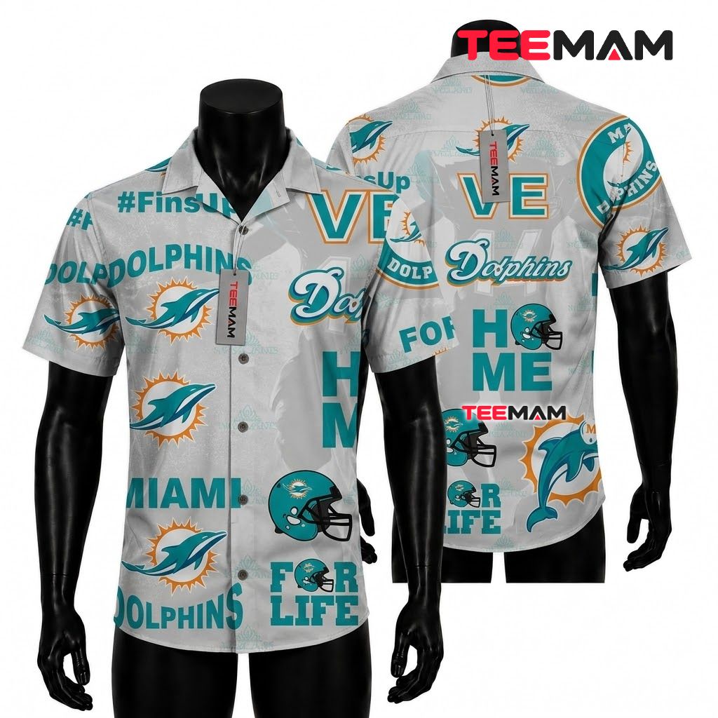 Miami Dolphins Hawaiian Shirt Halloween Pumpkin Beach