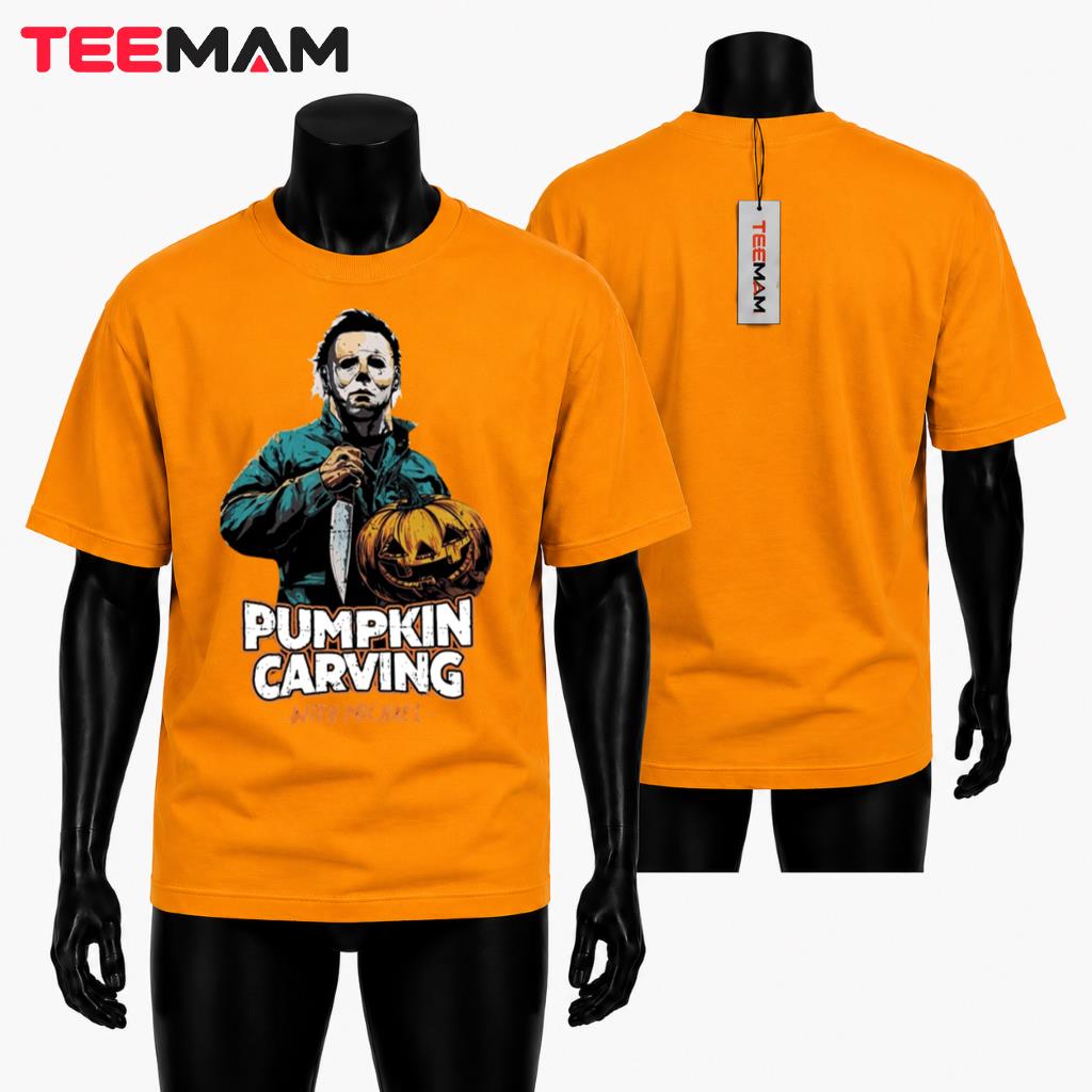 Michael Myers Halloween T-Shirt Pumpkin Carving With Michael