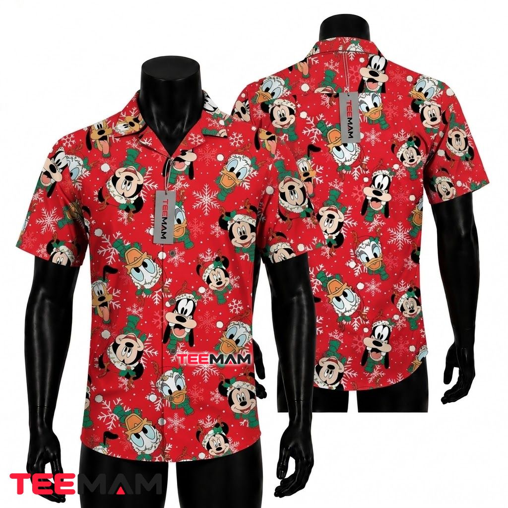 Mickey And Friends Christmas Hawaiian Shirt Front