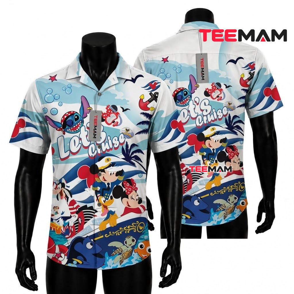 Mickey Mouse Hawaiian Shirt Lets Cruise Friends Print Front