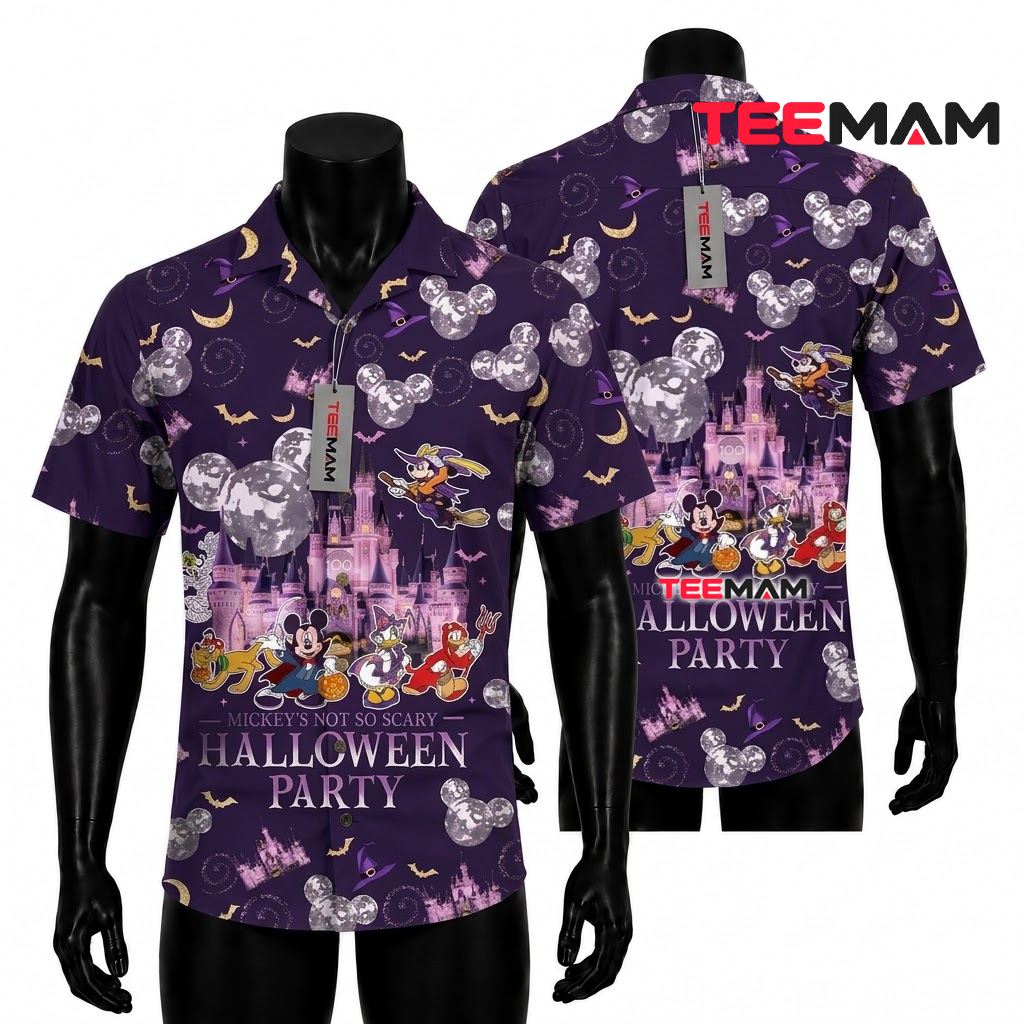 Mickey Mouse Hawaiian Shirt Not Scary Party Print Front