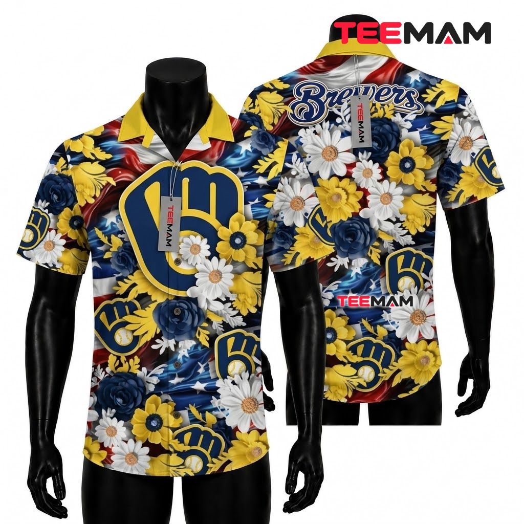 Milwaukee Brewers Aloha Shirt Turtle Custom Name