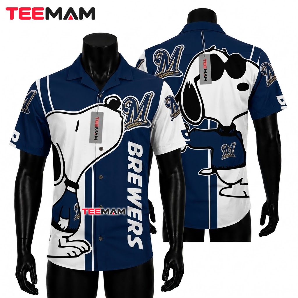 Milwaukee Brewers Aloha Shirt Tribal Patchwork Milwaukee Brewers Aloha Shirt Tribal Patchwork