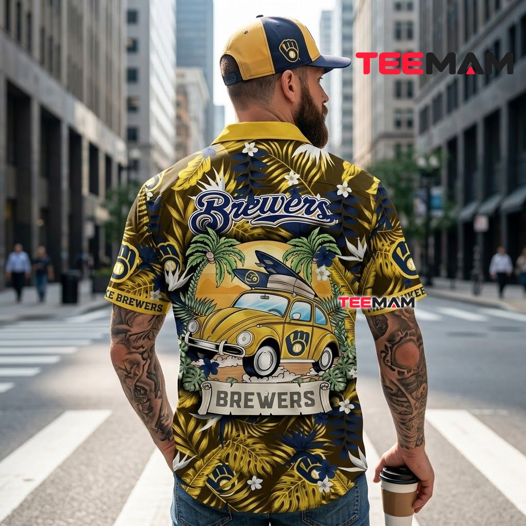 Milwaukee Brewers Button Up Shirt Vintage Beetle Car Version 3 Milwaukee Brewers Button Up Shirt Vintage Beetle Car Version 3