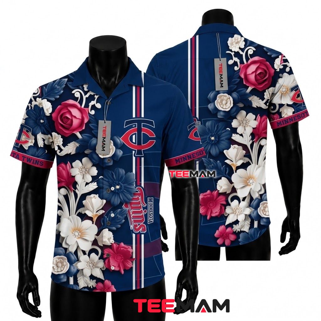 Minnesota Twins Aloha Shirt Rose Garden Front
