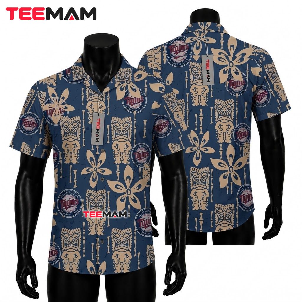 Minnesota Twins Aloha Shirt Tiki Mask Front