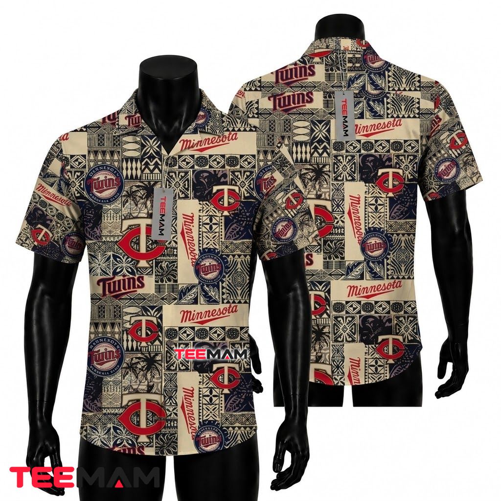 Minnesota Twins Aloha Shirt Vintage Patchwork Front
