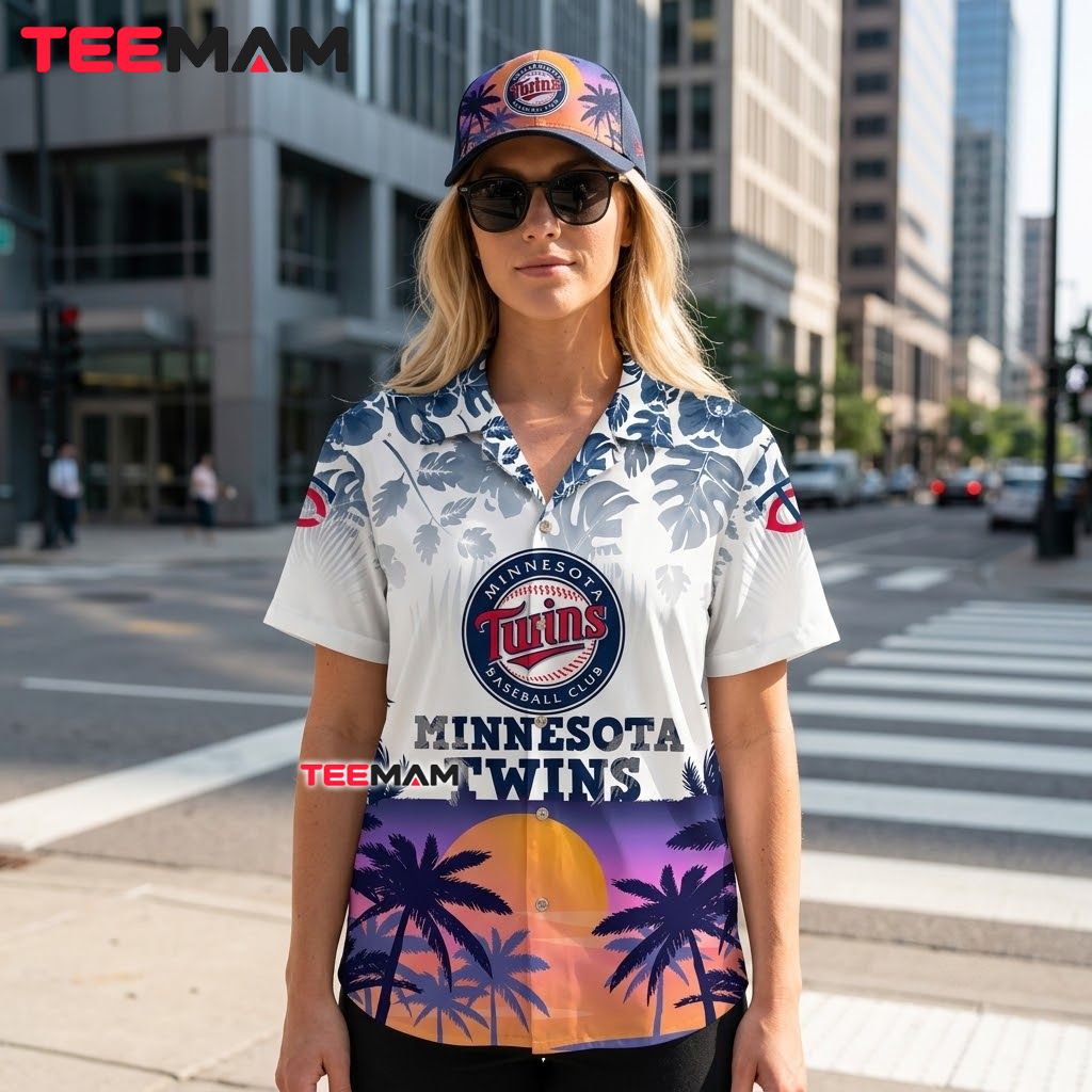 Minnesota Twins Button Up Shirt Custom Sunset Beach Back Minnesota Twins Button Up Shirt Custom Sunset Beach Back