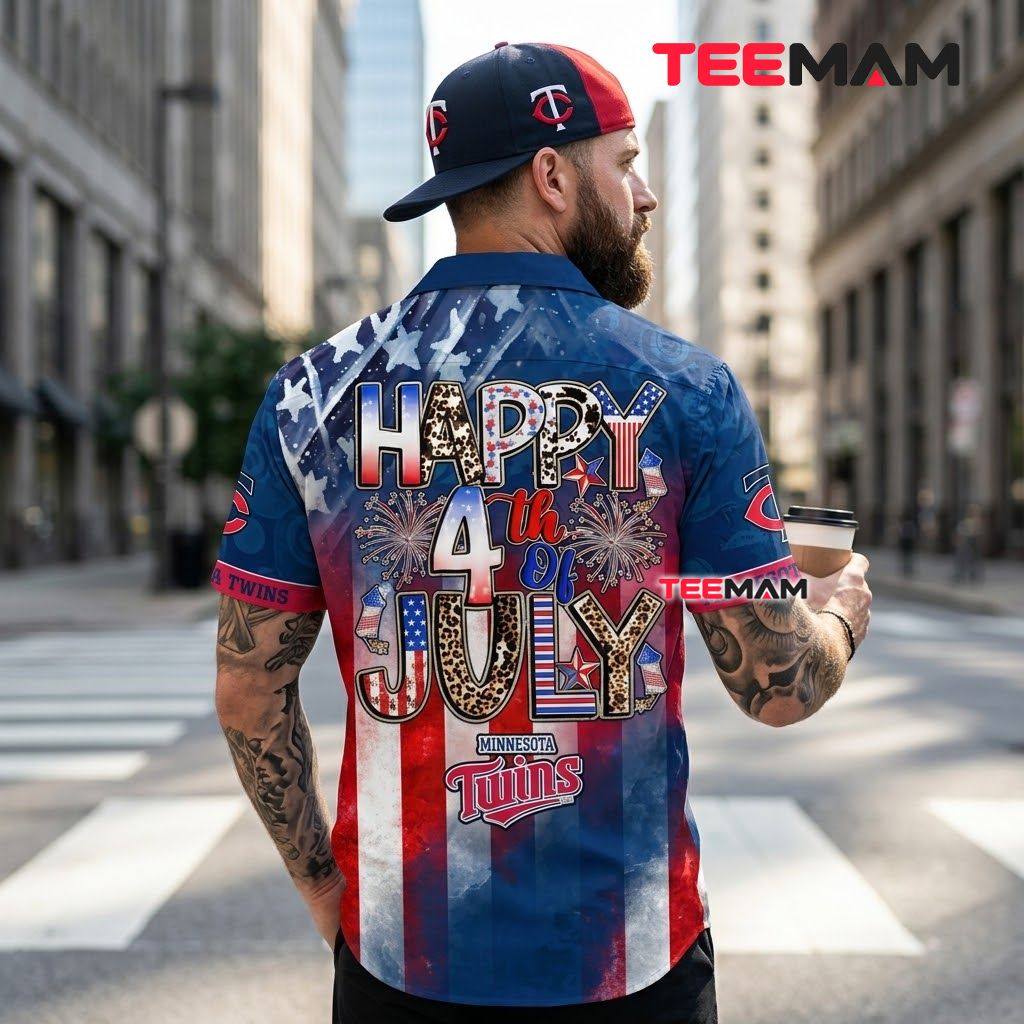 Minnesota Twins Hawaiian Shirt 4th Of July Beach Version 3 Minnesota Twins Hawaiian Shirt 4th Of July Beach Version 3