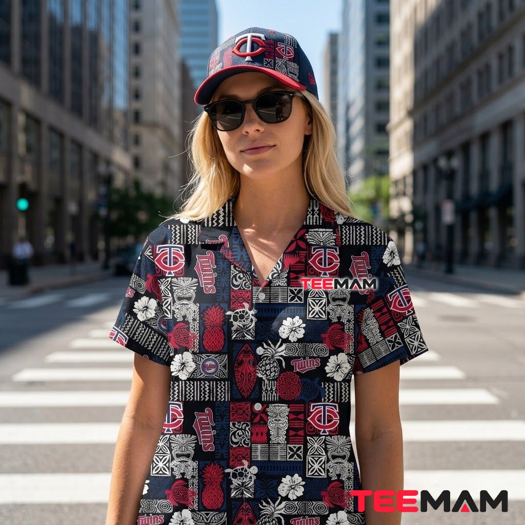 Minnesota Twins Hawaiian Shirt Dark Tiki Pineapple Back Minnesota Twins Hawaiian Shirt Dark Tiki Pineapple Back