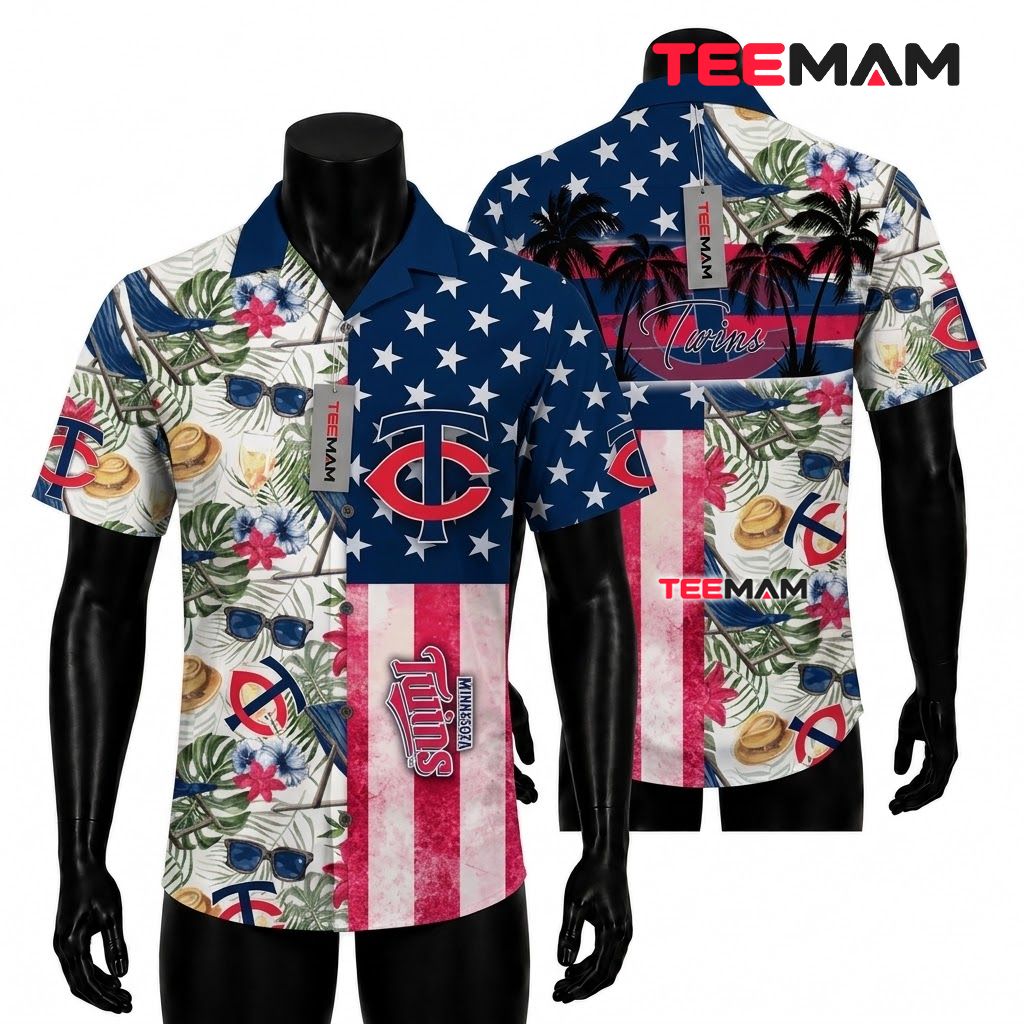 Minnesota Twins Hawaiian Shirt Earthy Patchwork Minnesota Twins Hawaiian Shirt Earthy Patchwork