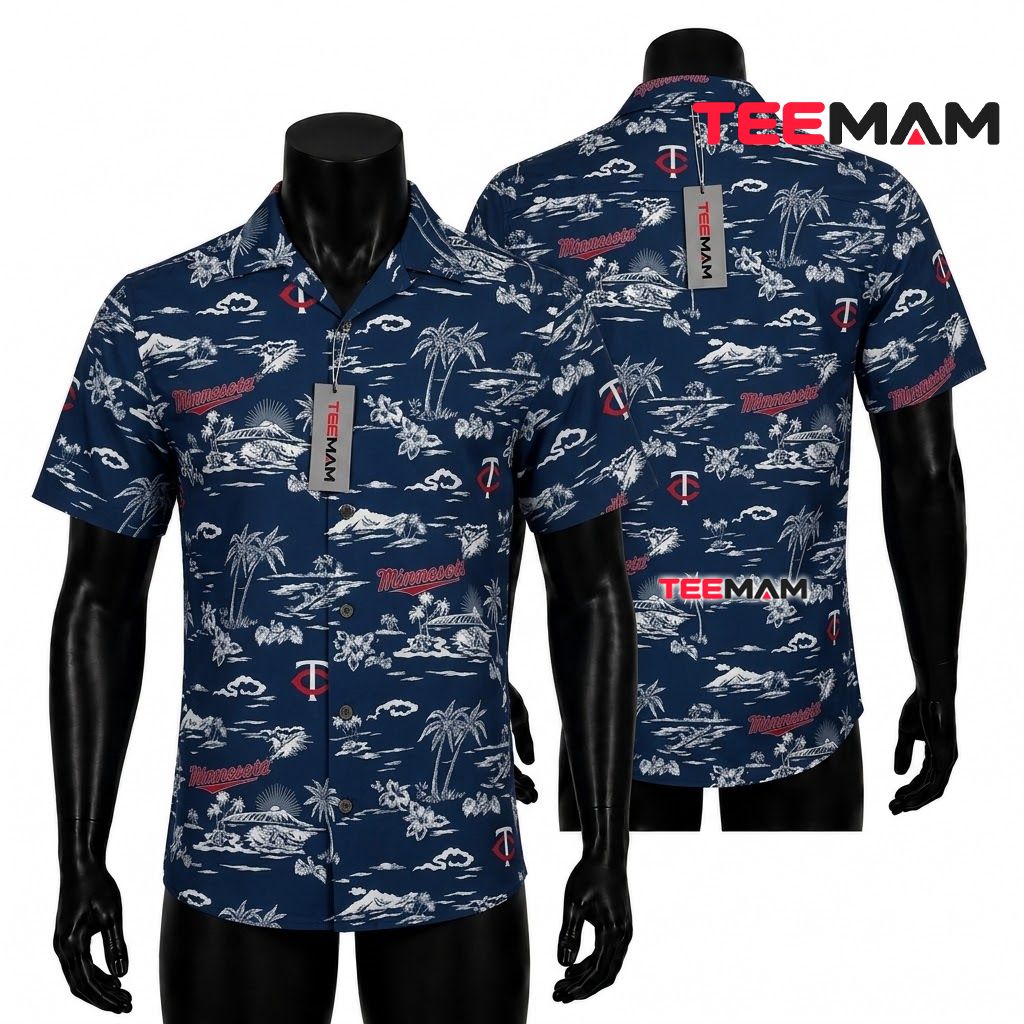 Minnesota Twins Hawaiian Shirt Island Scene Front