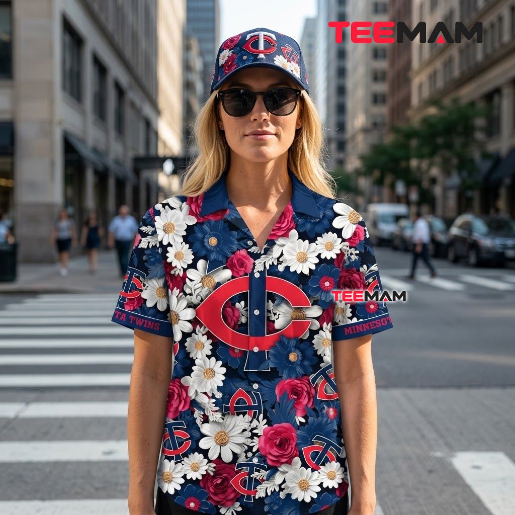 Minnesota Twins Hawaiian Shirt Rose Daisy Back Minnesota Twins Hawaiian Shirt Rose Daisy Back
