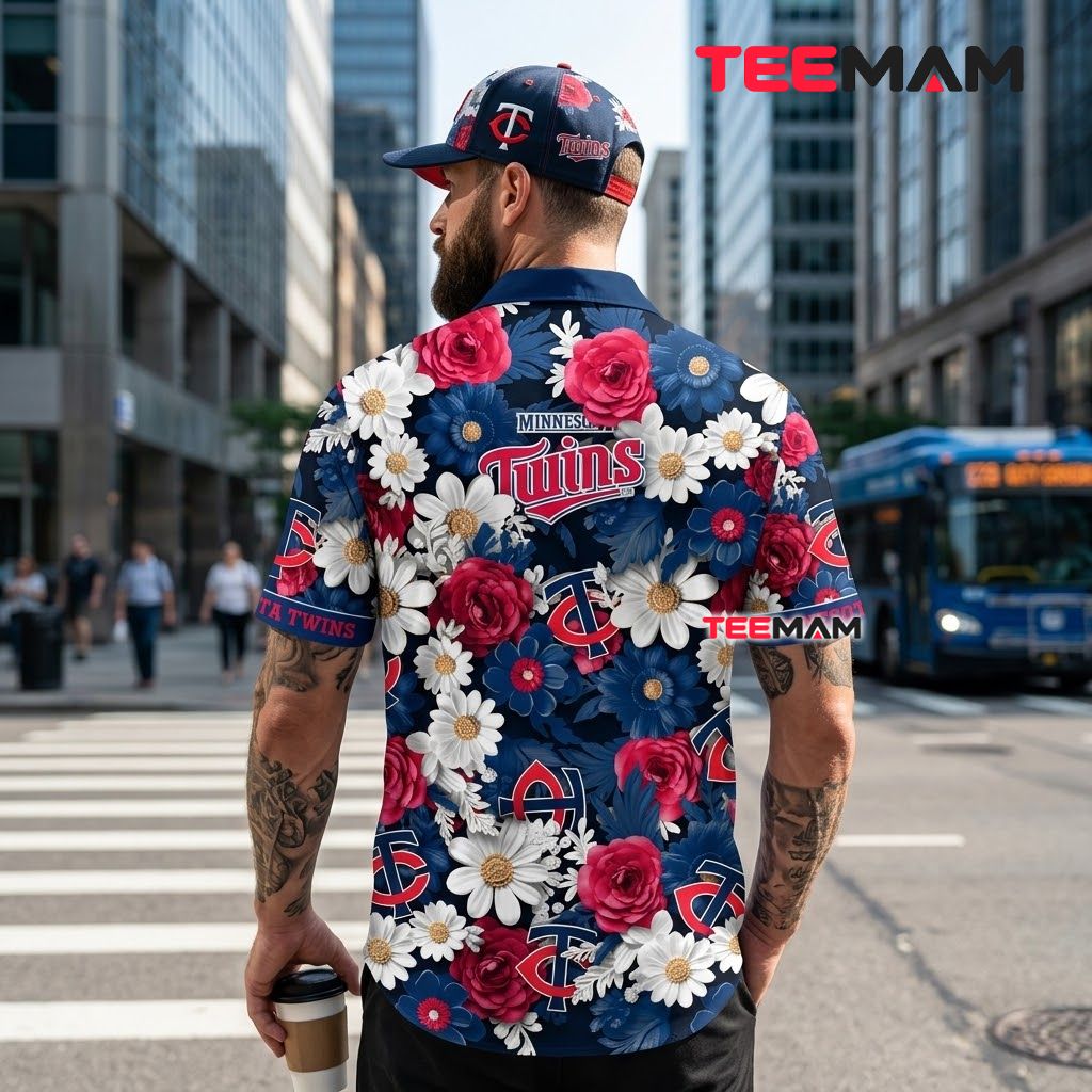 Minnesota Twins Hawaiian Shirt Rose Daisy Version 3 Minnesota Twins Hawaiian Shirt Rose Daisy Version 3