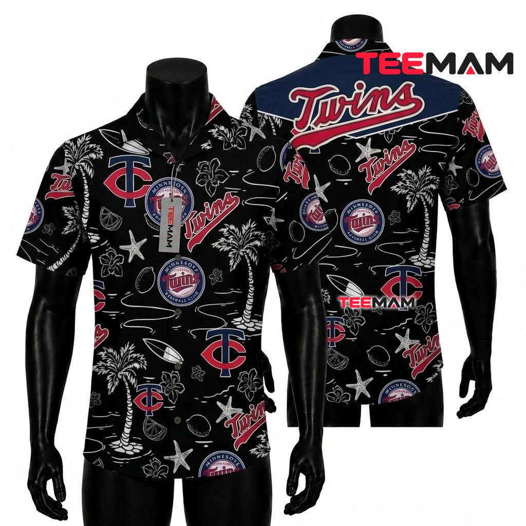 Minnesota Twins Hawaiian Shirt Starfish Surfboard Front