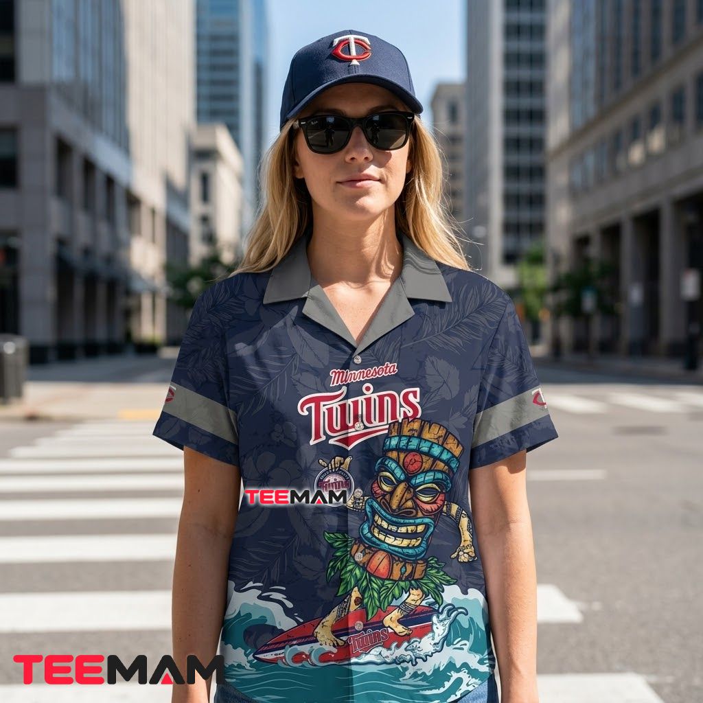 Minnesota Twins Hawaiian Shirt Tiki Surfing Back Minnesota Twins Hawaiian Shirt Tiki Surfing Back