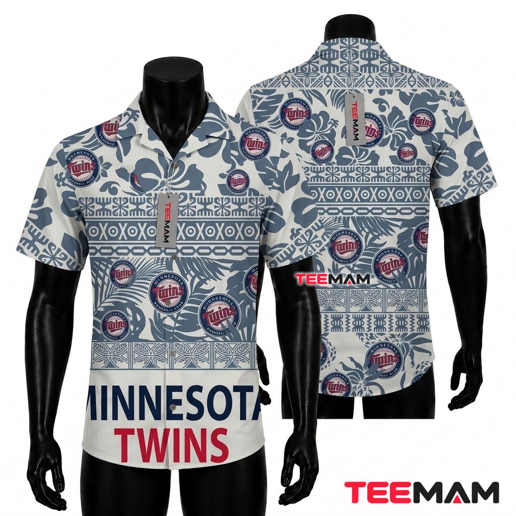 Minnesota Twins Tropical Shirt Tribal Leaf Front