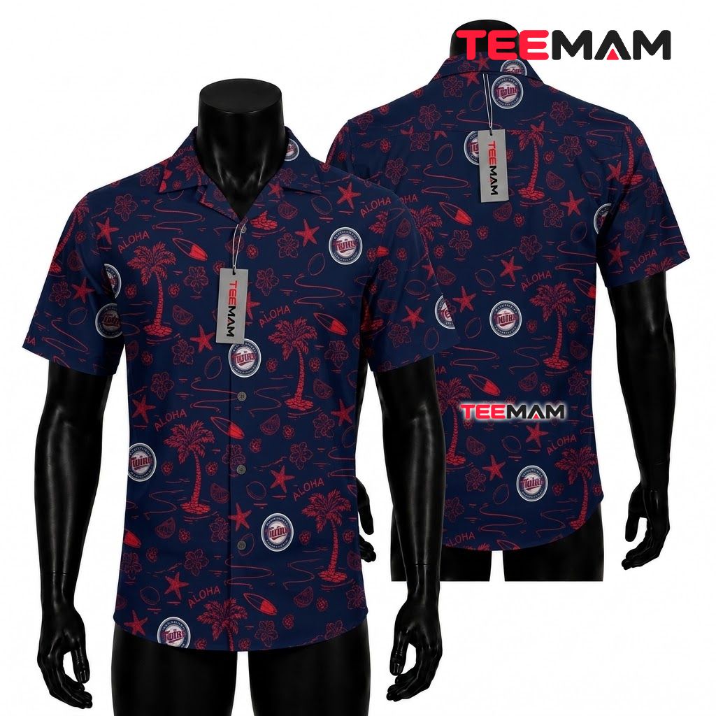Minnesota Twins Tropical Shirt Tropical Palm Front