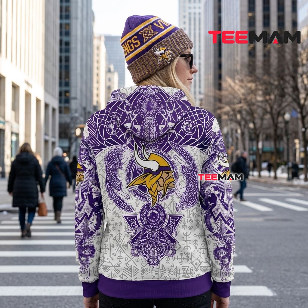 Minnesota Vikings 3D Hoodie Viking Norse Wolf Symbol Version 3 Minnesota Vikings 3D Hoodie Viking Norse Wolf Symbol Version 3