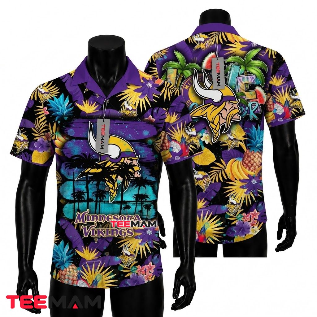 Minnesota Vikings Aloha Shirt Ripped Grunge Minnesota Vikings Aloha Shirt Ripped Grunge
