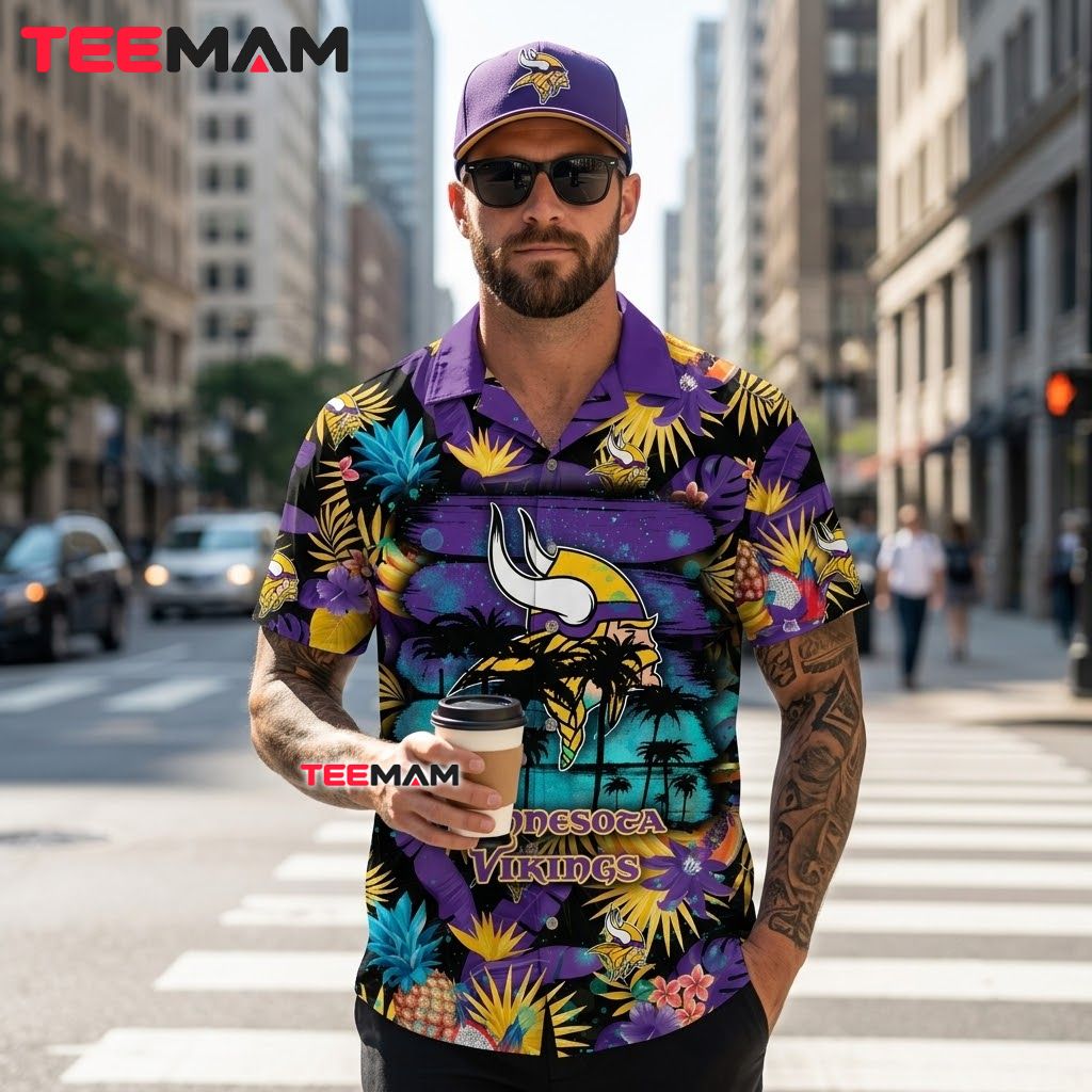 Minnesota Vikings Aloha Shirt Summer Fruit Back Minnesota Vikings Aloha Shirt Summer Fruit Back