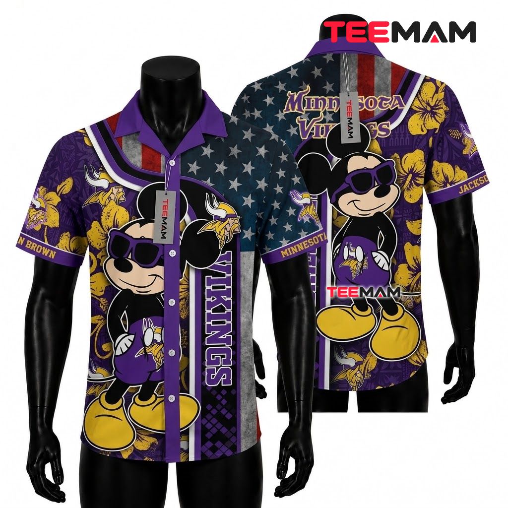 Minnesota Vikings Hawaiian Shirt Monstera Leaf Minnesota Vikings Hawaiian Shirt Monstera Leaf