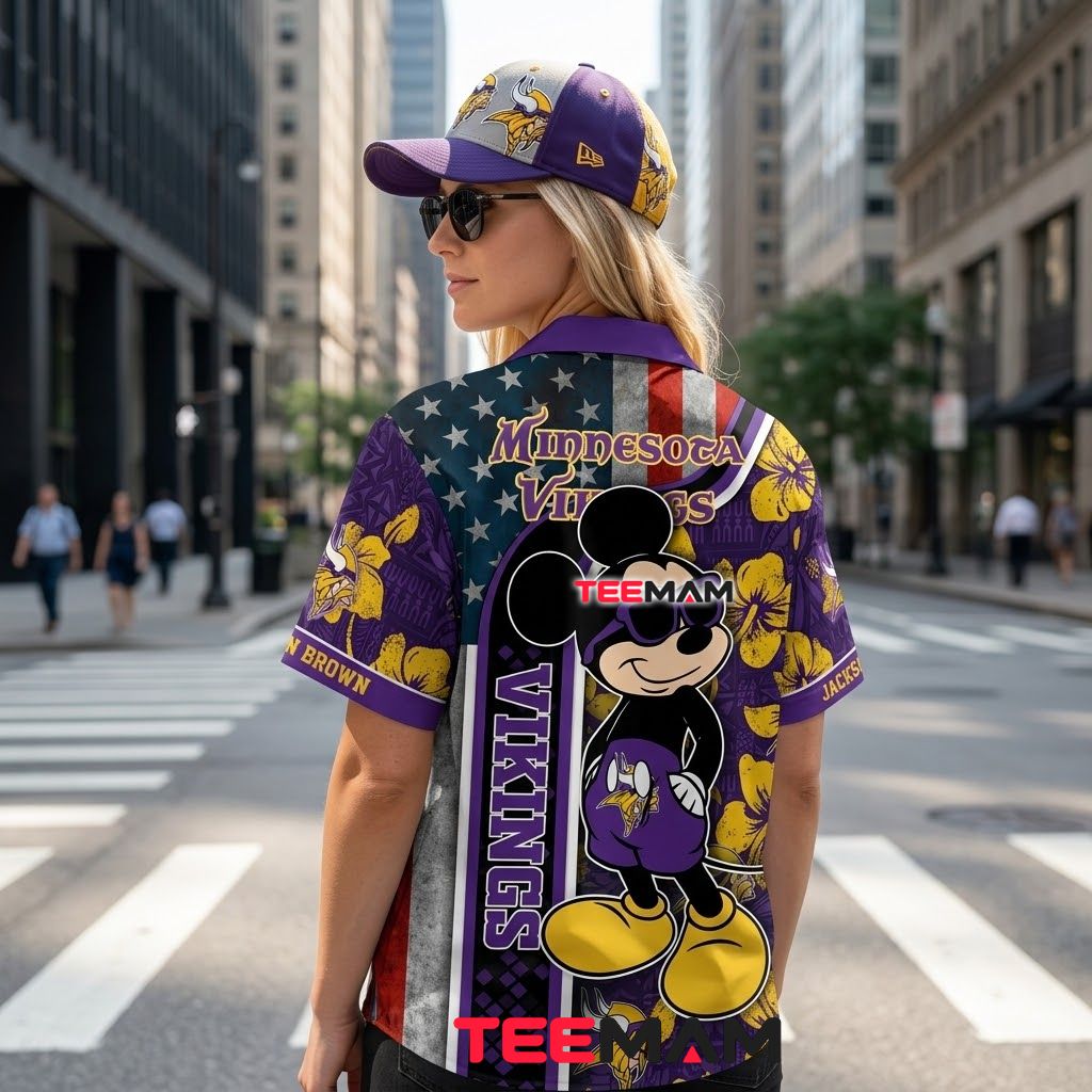 Minnesota Vikings Hawaiian Shirt Mickey Sunglasses Version 3 Minnesota Vikings Hawaiian Shirt Mickey Sunglasses Version 3